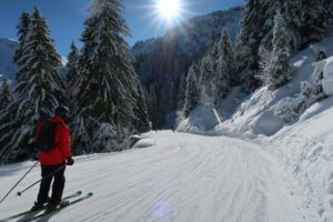 A Skier Skiing Down a Slope - on a Sunny Day - William Jones - From Unsplash
