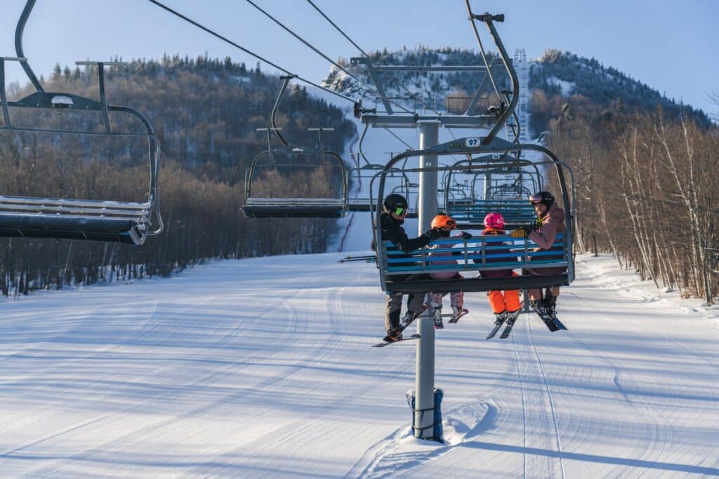 Family in a Chairlift - in a Ski Resort - Mont Orford