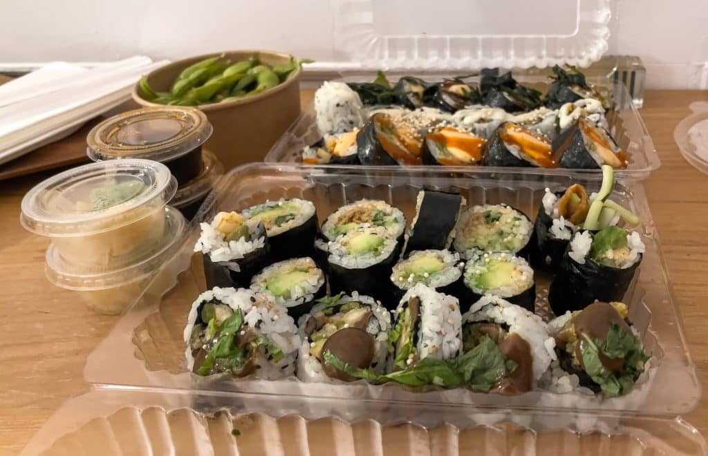Delivery tray of Bloom Sushi