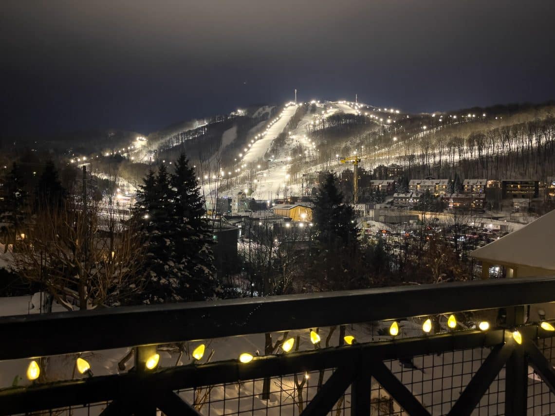 View over Bromont mountain from terrace