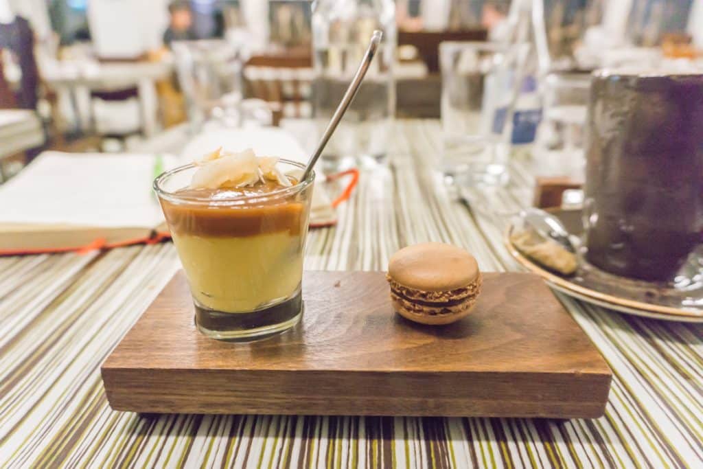 Dessert at the Monastère des Augustines' restaurant