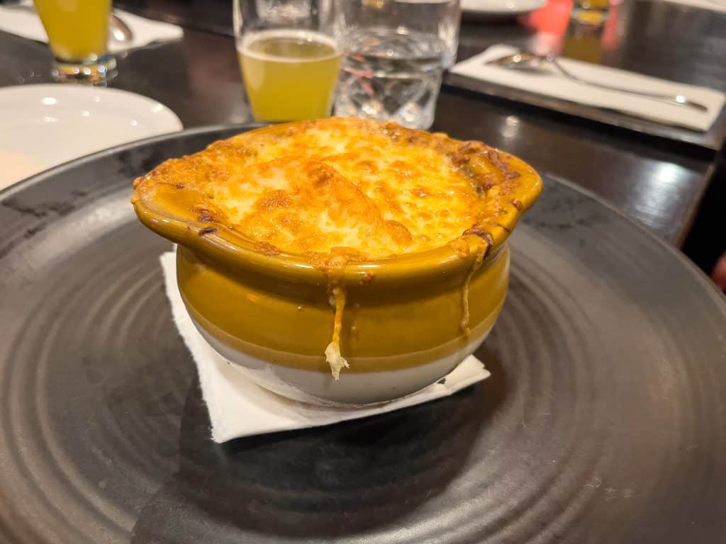 French onion soup with beer at Archibald