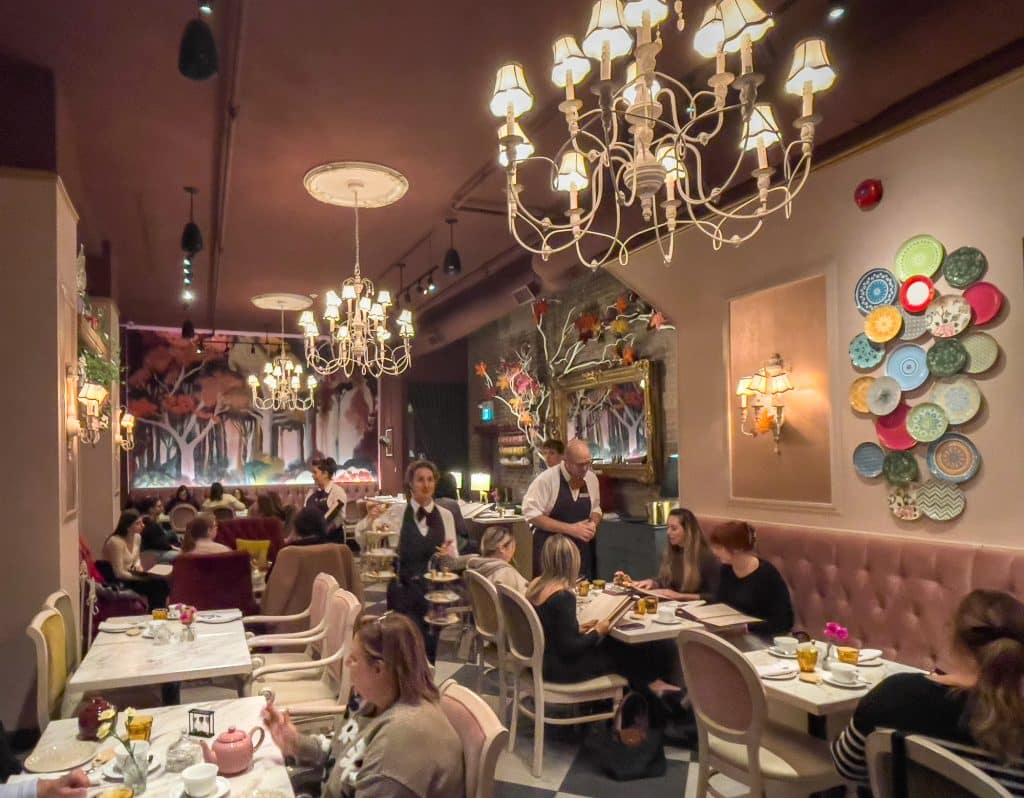 Dining room of Paparmane Montreal afternoon tea