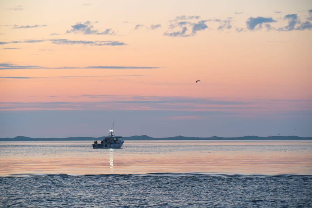 Fisherman coming back to port in the Magdalen Islands
