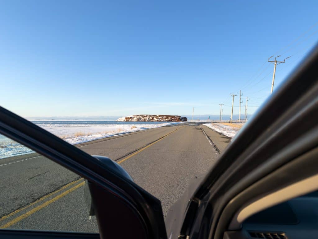 View from the car in the Magdalen Islands