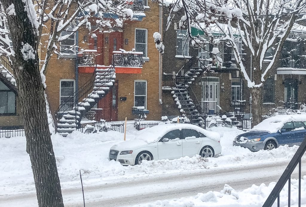 Winter parking in Montreal