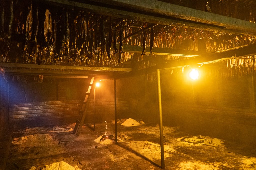 Interior of Fumoir d'Antan smokehouse
