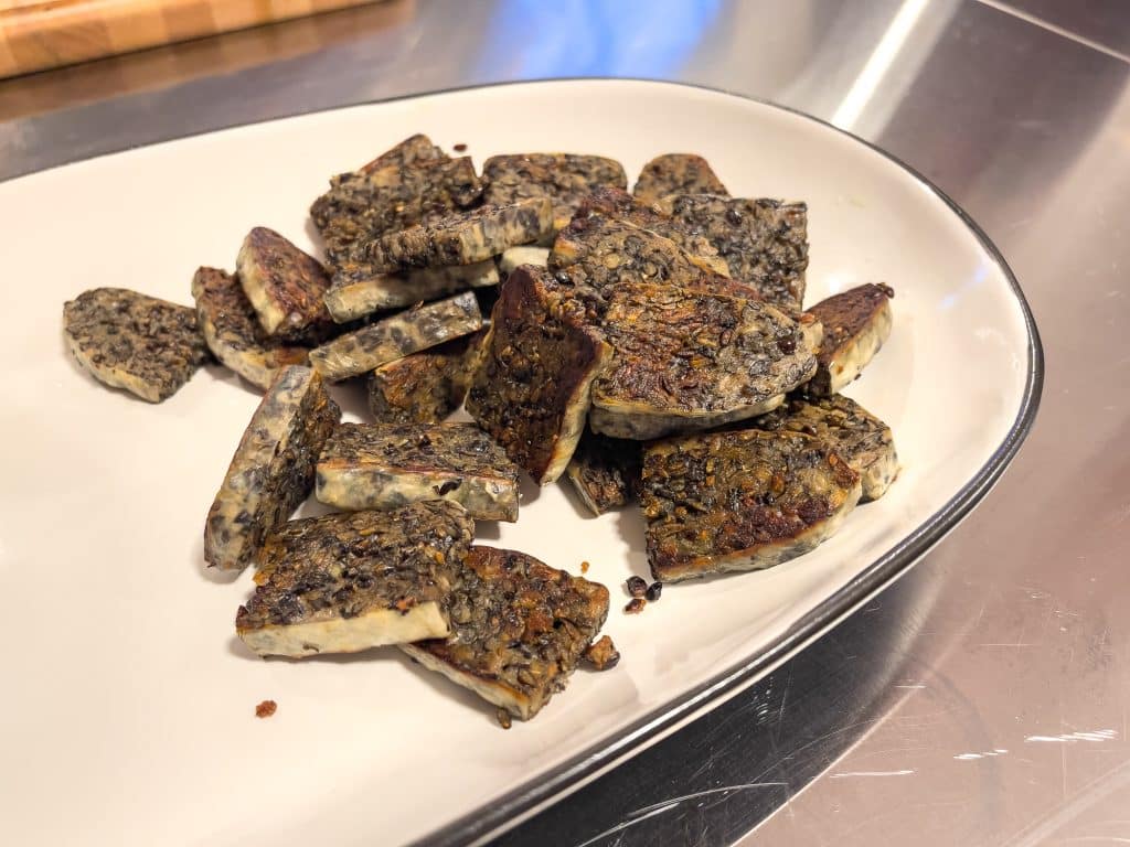 Smoked tempeh from Fermenterie du Père Canuel